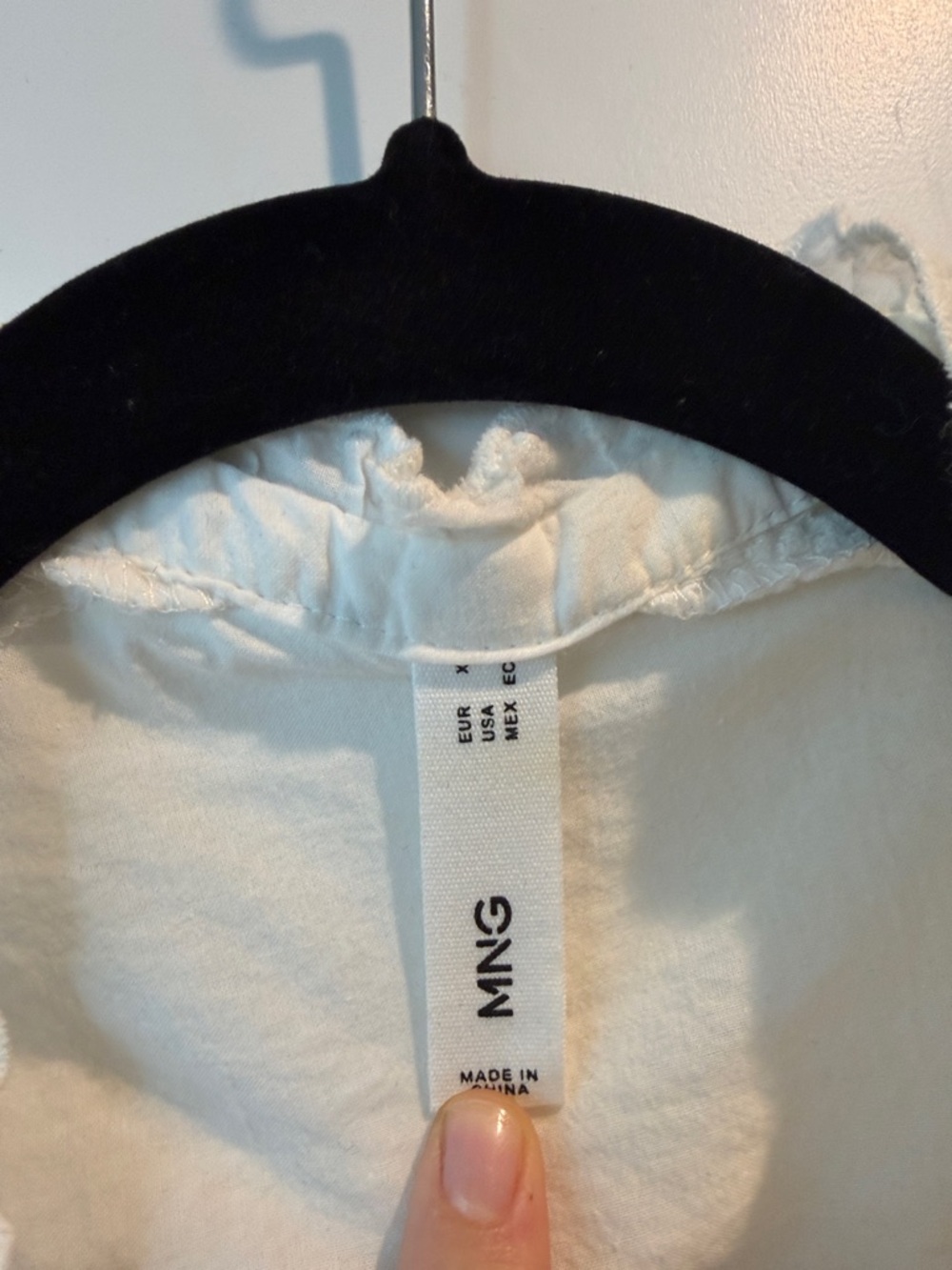 Mango Women's White Ruffled Button-Front Top - Picture 2 of 7